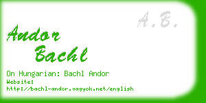 andor bachl business card